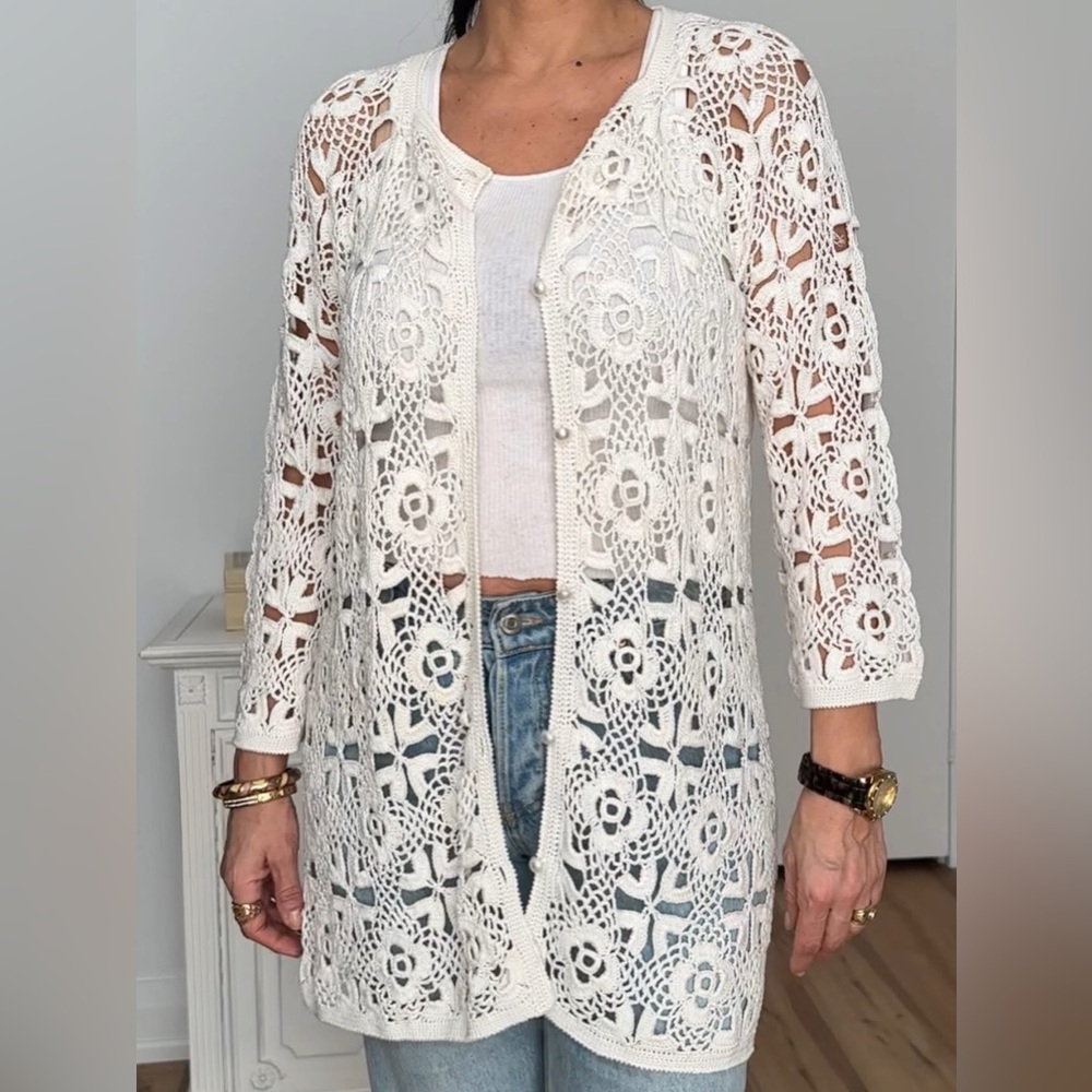 Vintage Crochet Granny Square Cardigan